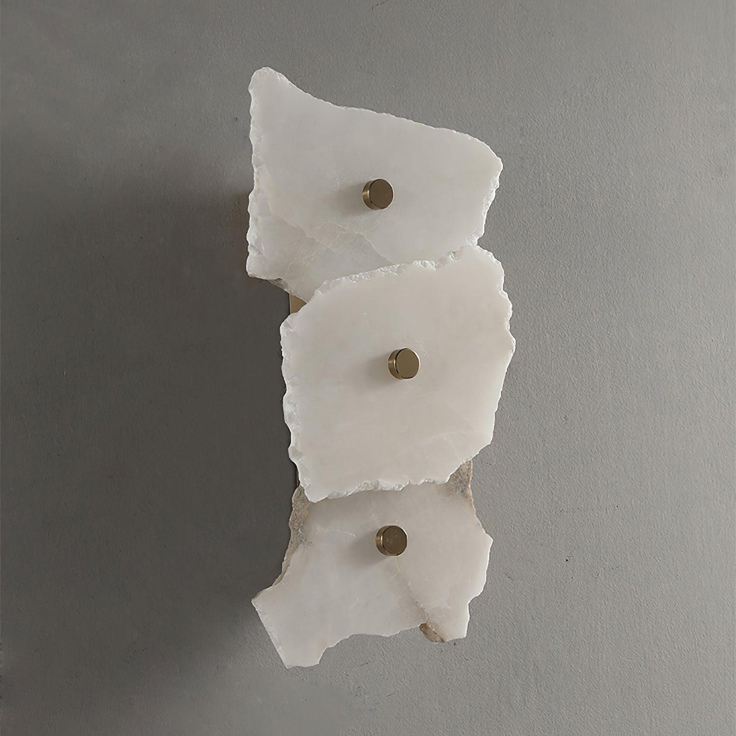 Alabaster Wall Lamp Art Deco with Stacked Flower Panels and Warm LED Light