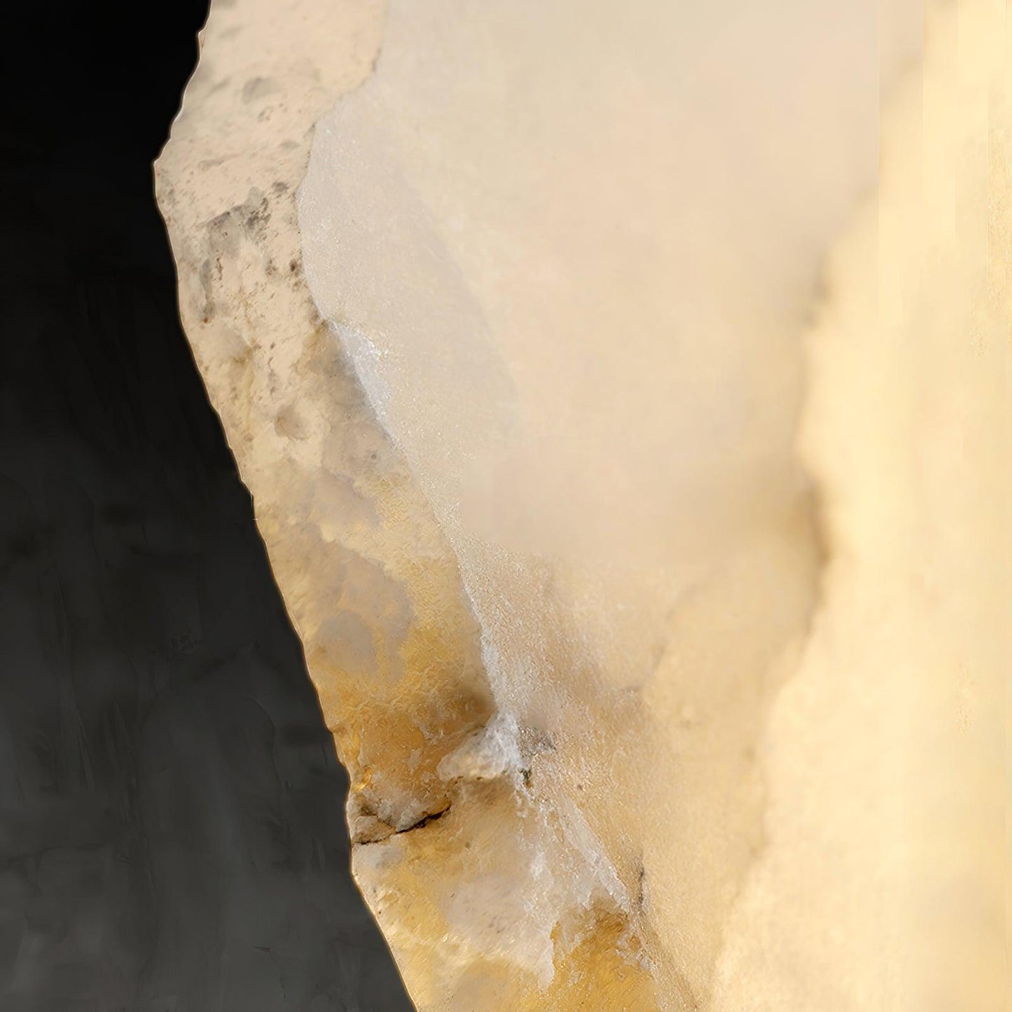Alabaster Wall Lamp Art Deco with Stacked Flower Panels and Warm LED Light