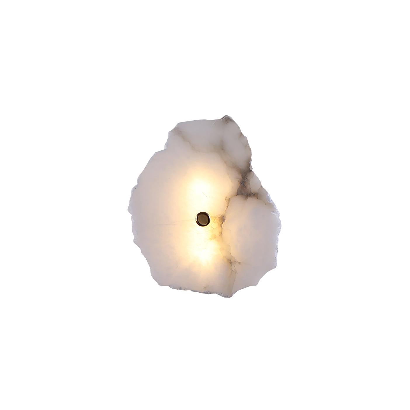 Alabaster Wall Lamp Art Deco with Stacked Flower Panels and Warm LED Light