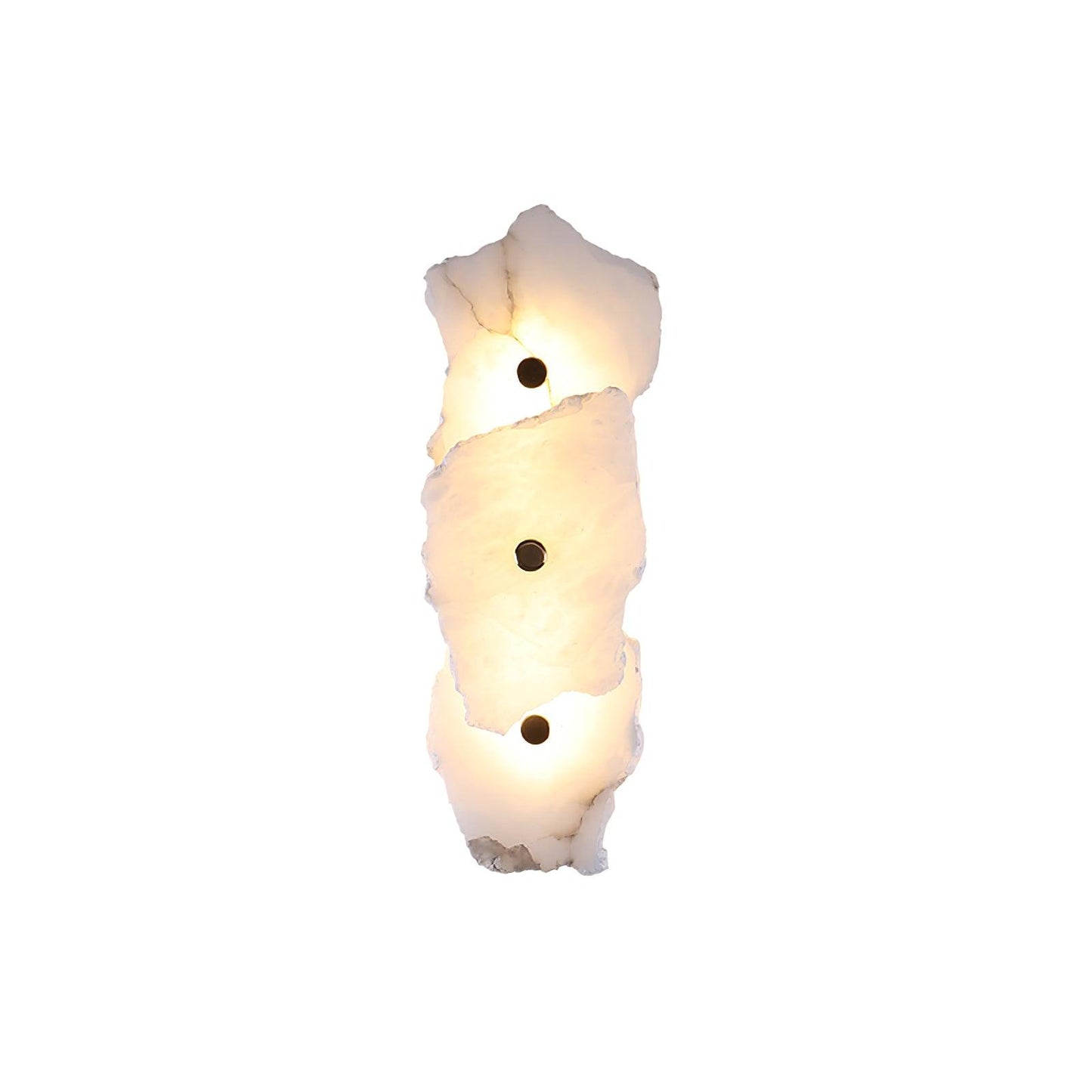 Alabaster Wall Lamp Art Deco with Stacked Flower Panels and Warm LED Light