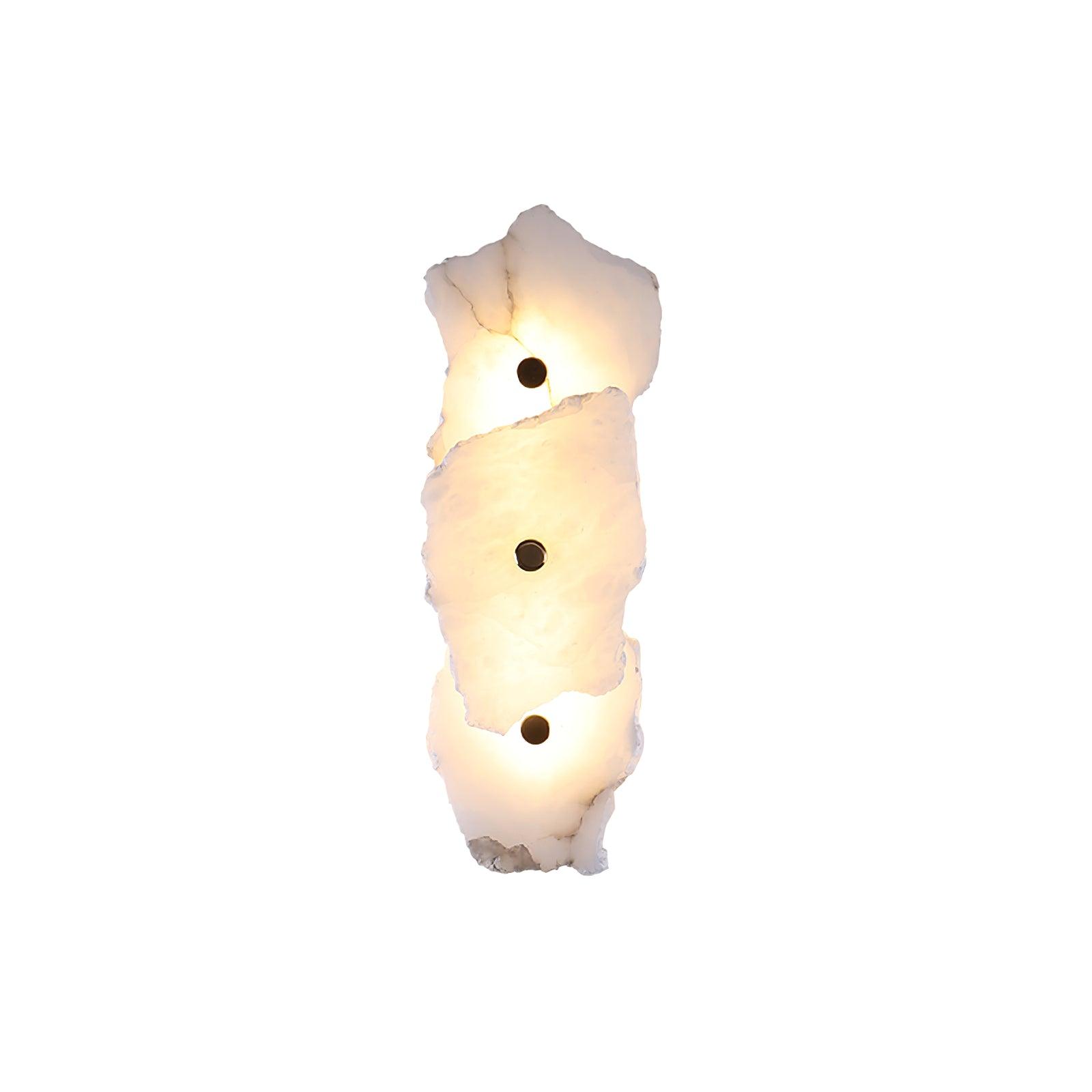 Alabaster Wall Lamp Art Deco with Stacked Flower Panels and Warm LED Light