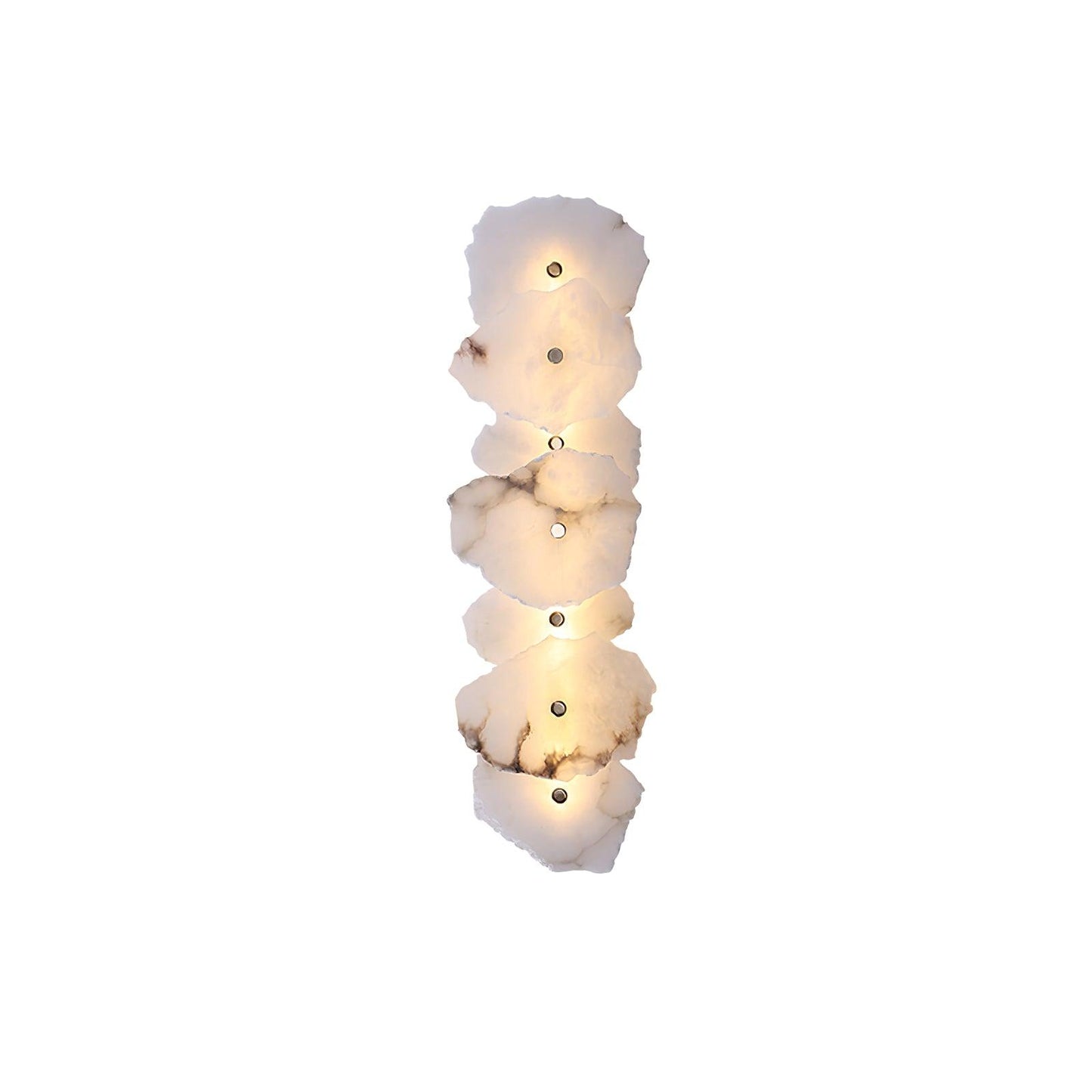 Alabaster Wall Lamp Art Deco with Stacked Flower Panels and Warm LED Light