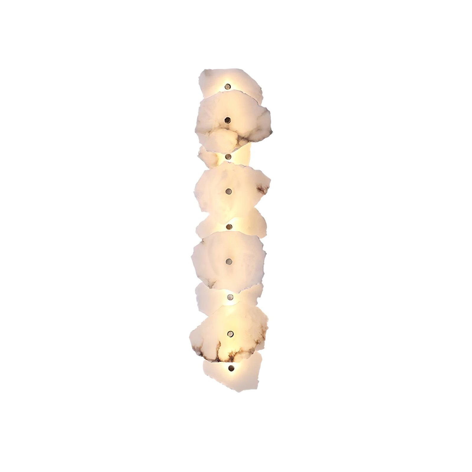Alabaster Wall Lamp Art Deco with Stacked Flower Panels and Warm LED Light