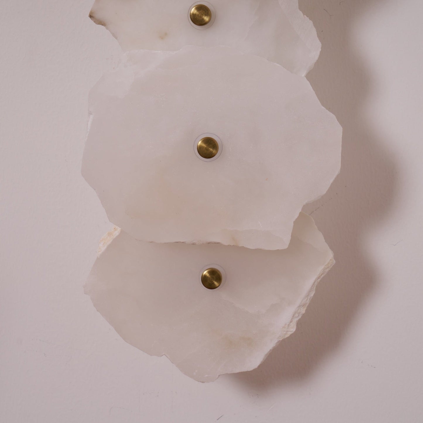 Alabaster Wall Lamp Art Deco with Stacked Flower Panels and Warm LED Light