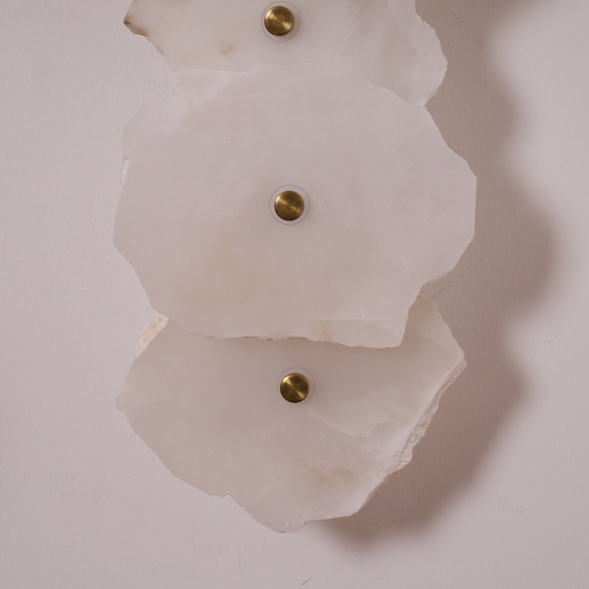 Alabaster Wall Lamp Art Deco with Stacked Flower Panels and Warm LED Light