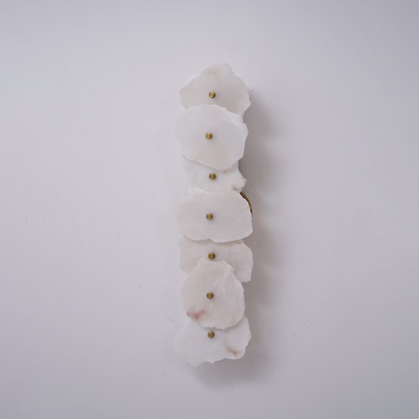 Alabaster Wall Lamp Art Deco with Stacked Flower Panels and Warm LED Light