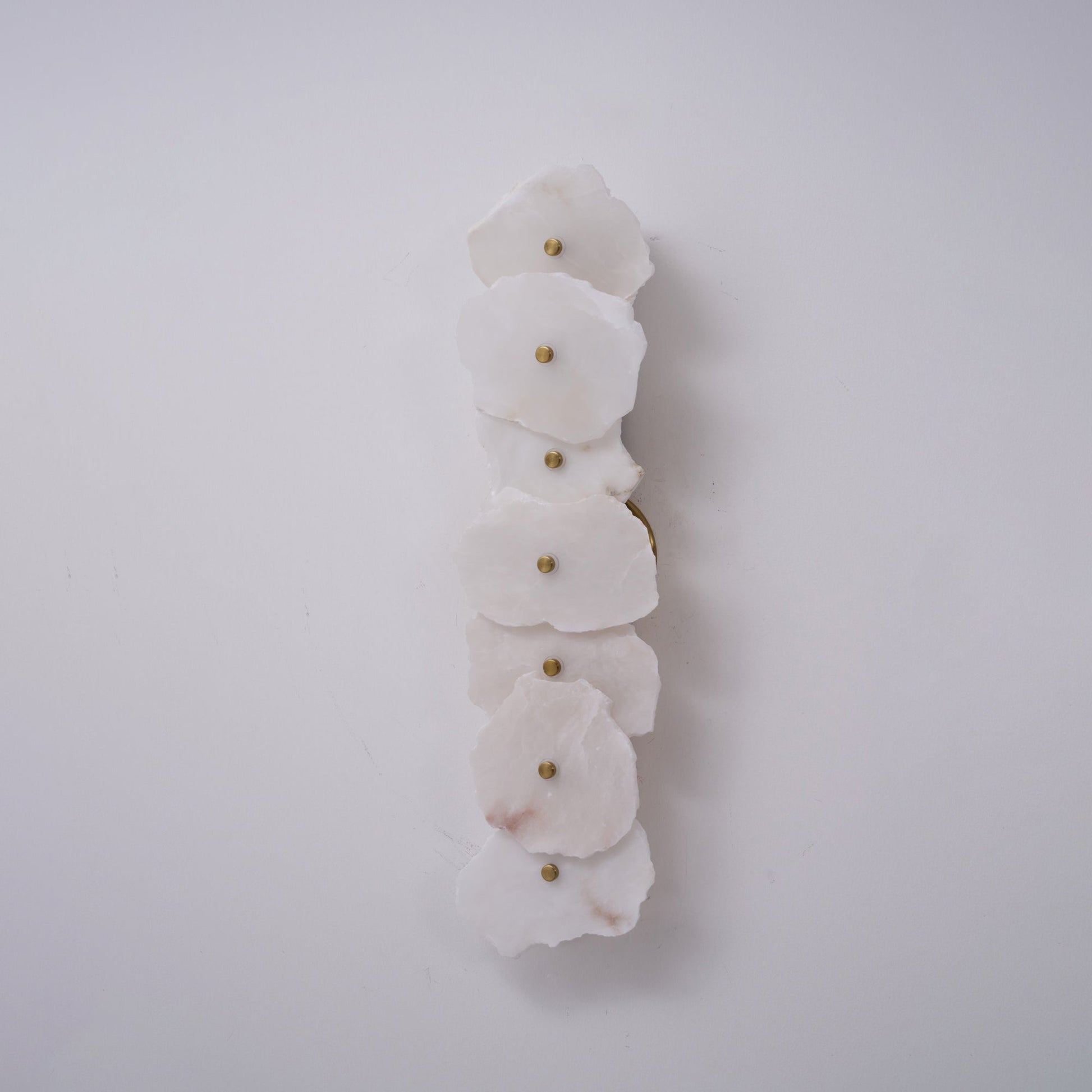 Alabaster Wall Lamp Art Deco with Stacked Flower Panels and Warm LED Light