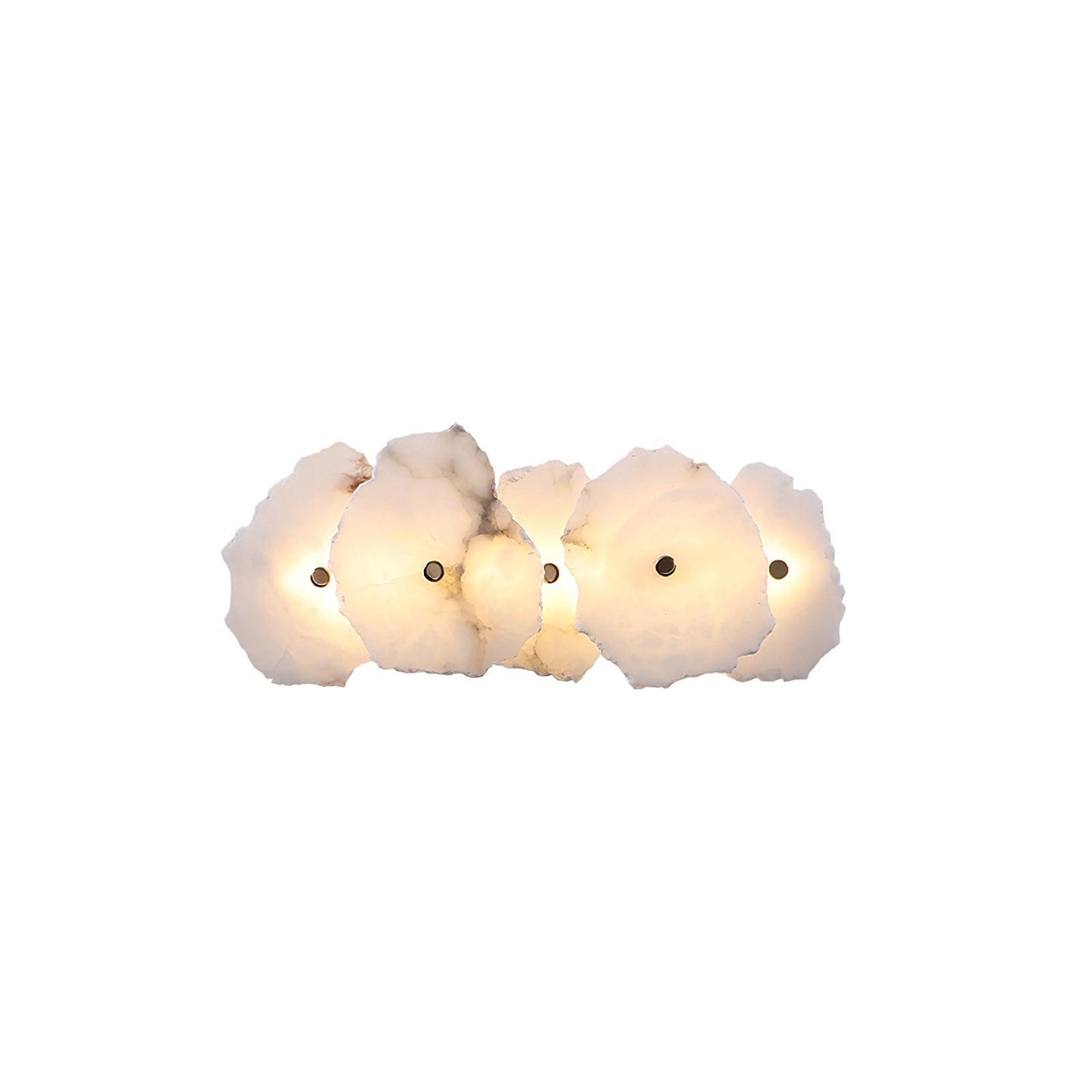 Alabaster Wall Lamp Art Deco with Stacked Flower Panels and Warm LED Light