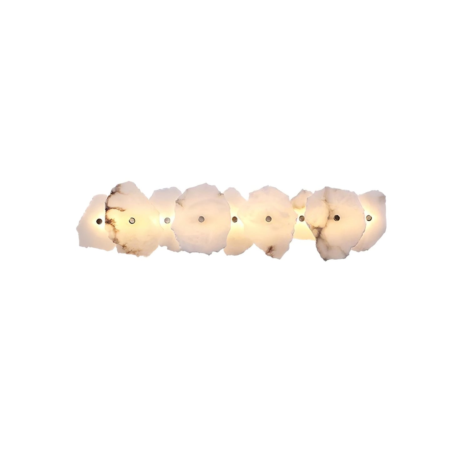 Alabaster Wall Lamp Art Deco with Stacked Flower Panels and Warm LED Light