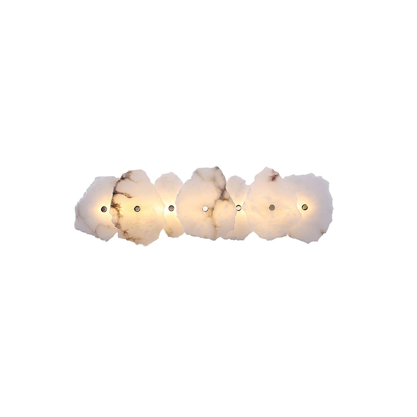 Alabaster Wall Lamp Art Deco with Stacked Flower Panels and Warm LED Light