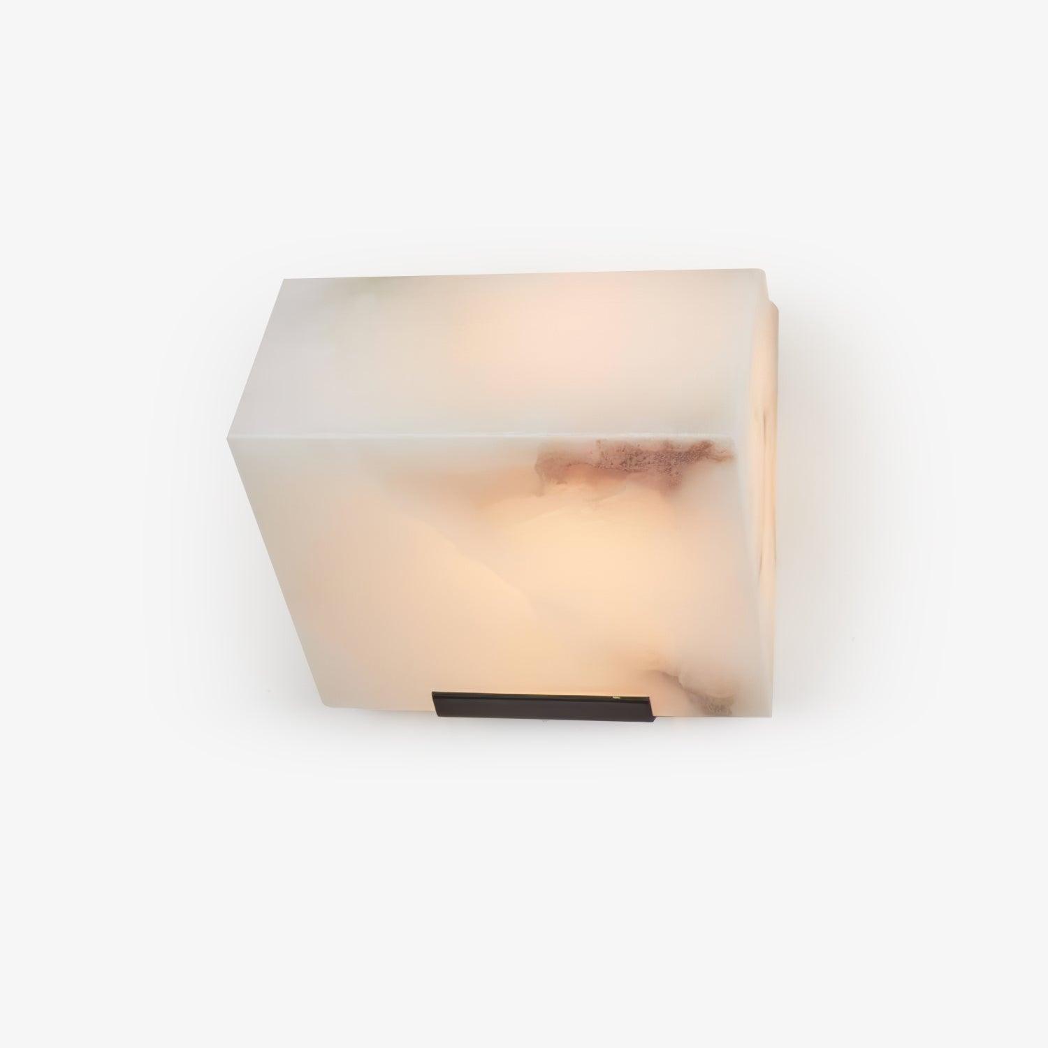 Alabaster Wall Lamp Modern with Stacked Cube Shades and Integrated LED
