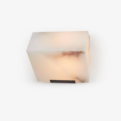 Alabaster Wall Lamp Modern with Stacked Cube Shades and Integrated LED
