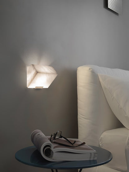 Alabaster Wall Lamp Modern with Stacked Cube Shades and Integrated LED