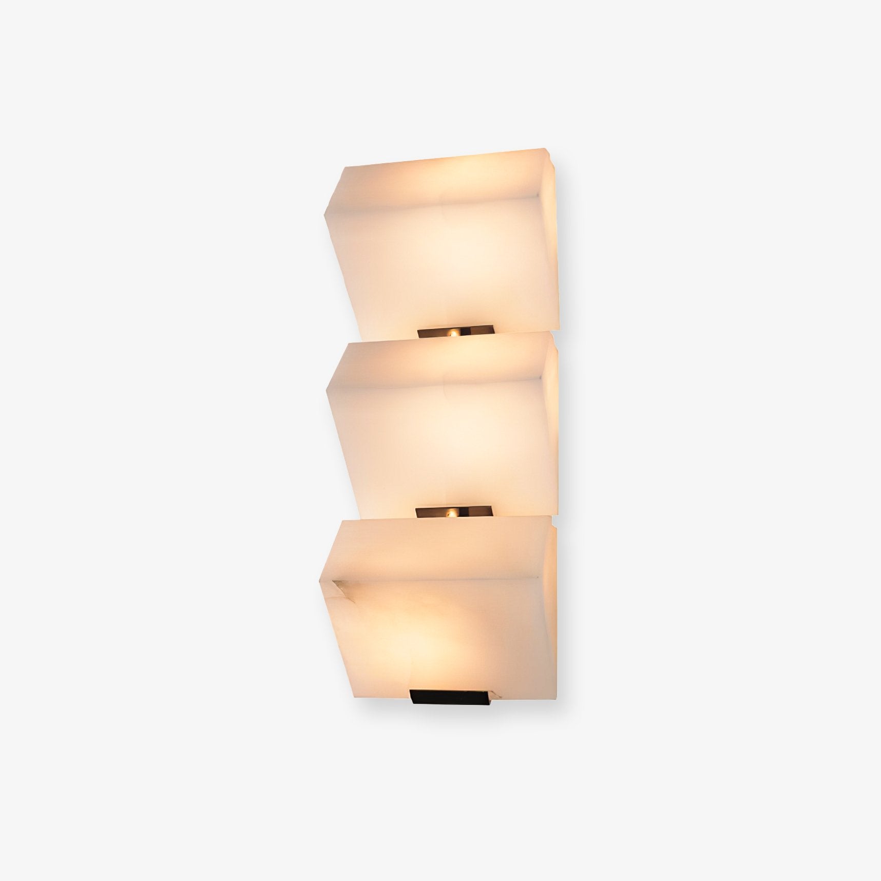 Alabaster Wall Lamp Modern with Stacked Cube Shades and Integrated LED