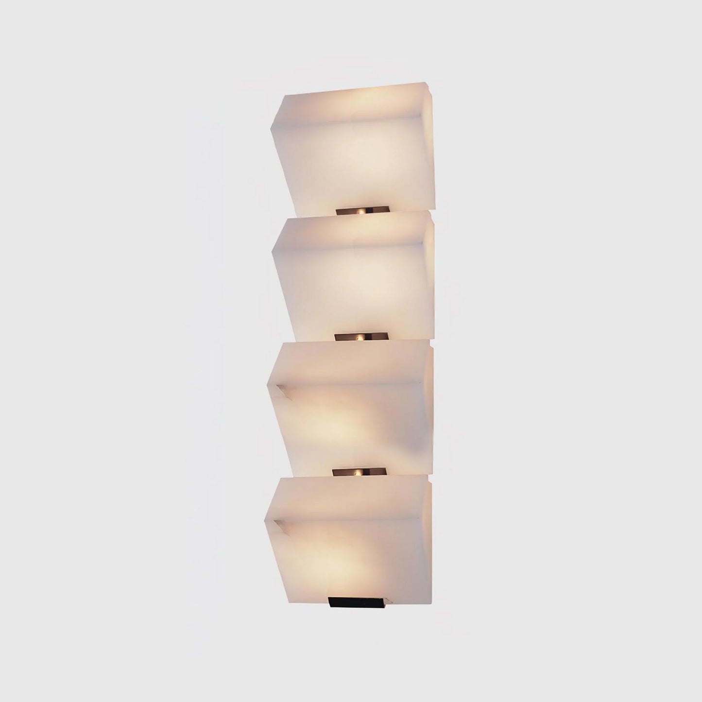 Alabaster Wall Lamp Modern with Stacked Cube Shades and Integrated LED