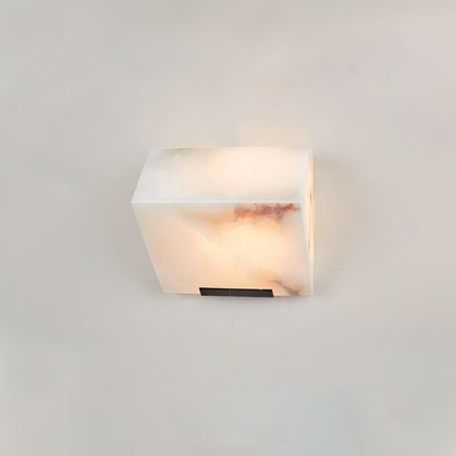 Alabaster Wall Lamp Modern with Stacked Cube Shades and Integrated LED