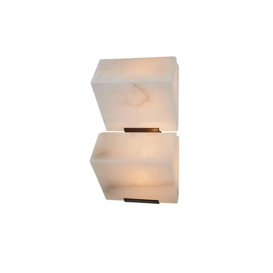 Alabaster Wall Lamp Modern with Stacked Cube Shades and Integrated LED