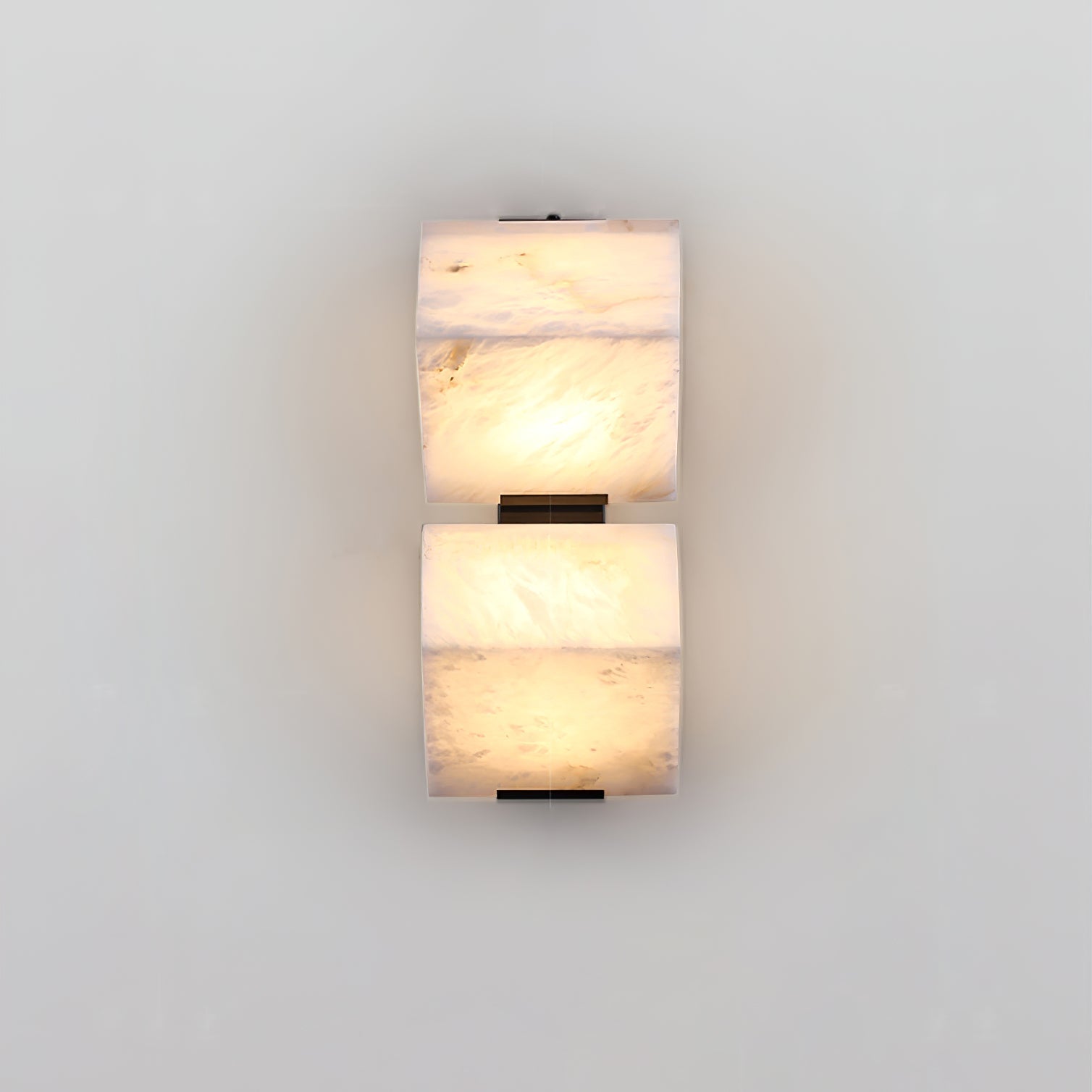 Alabaster Wall Lamp Modern with Stacked Cube Shades and Integrated LED