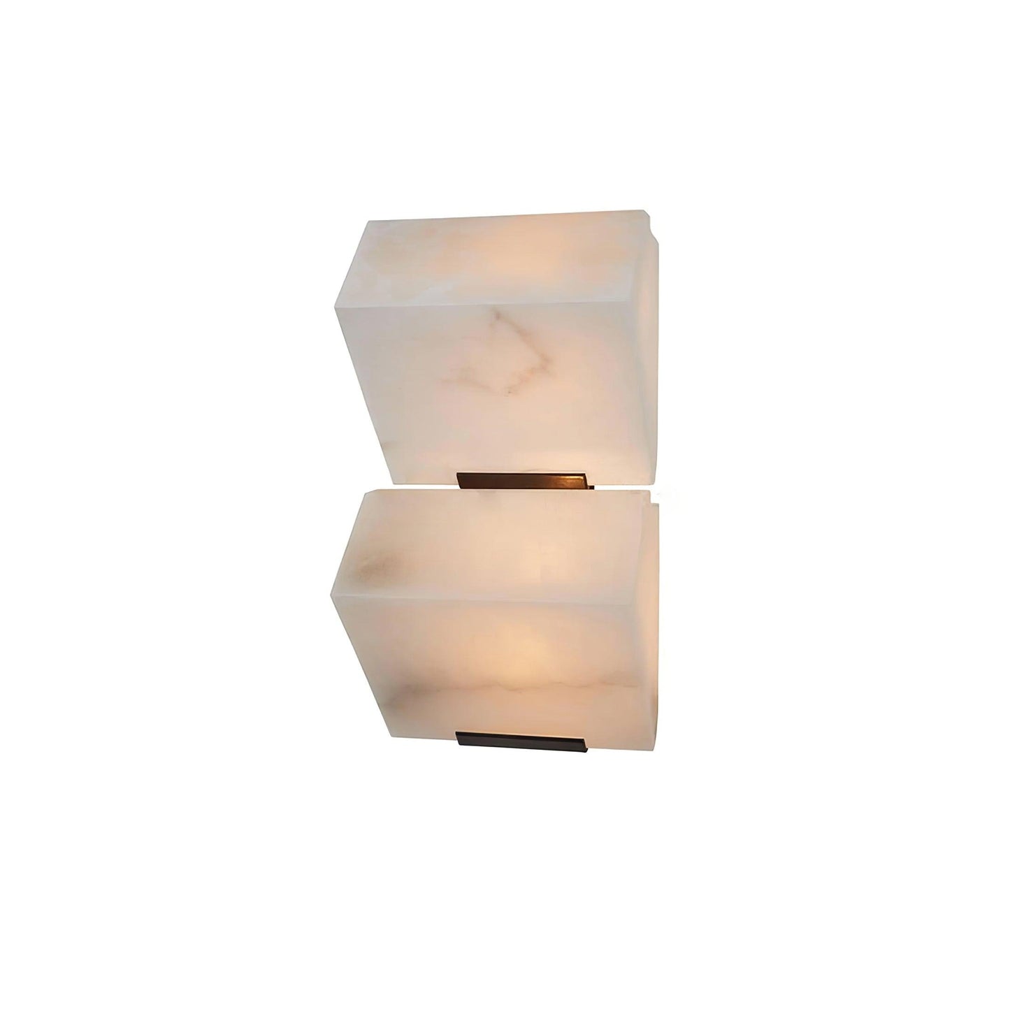 Alabaster Wall Lamp Modern with Stacked Cube Shades and Integrated LED