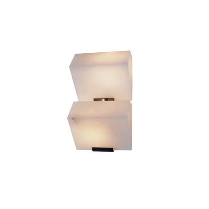 Alabaster Wall Lamp Modern with Stacked Cube Shades and Integrated LED