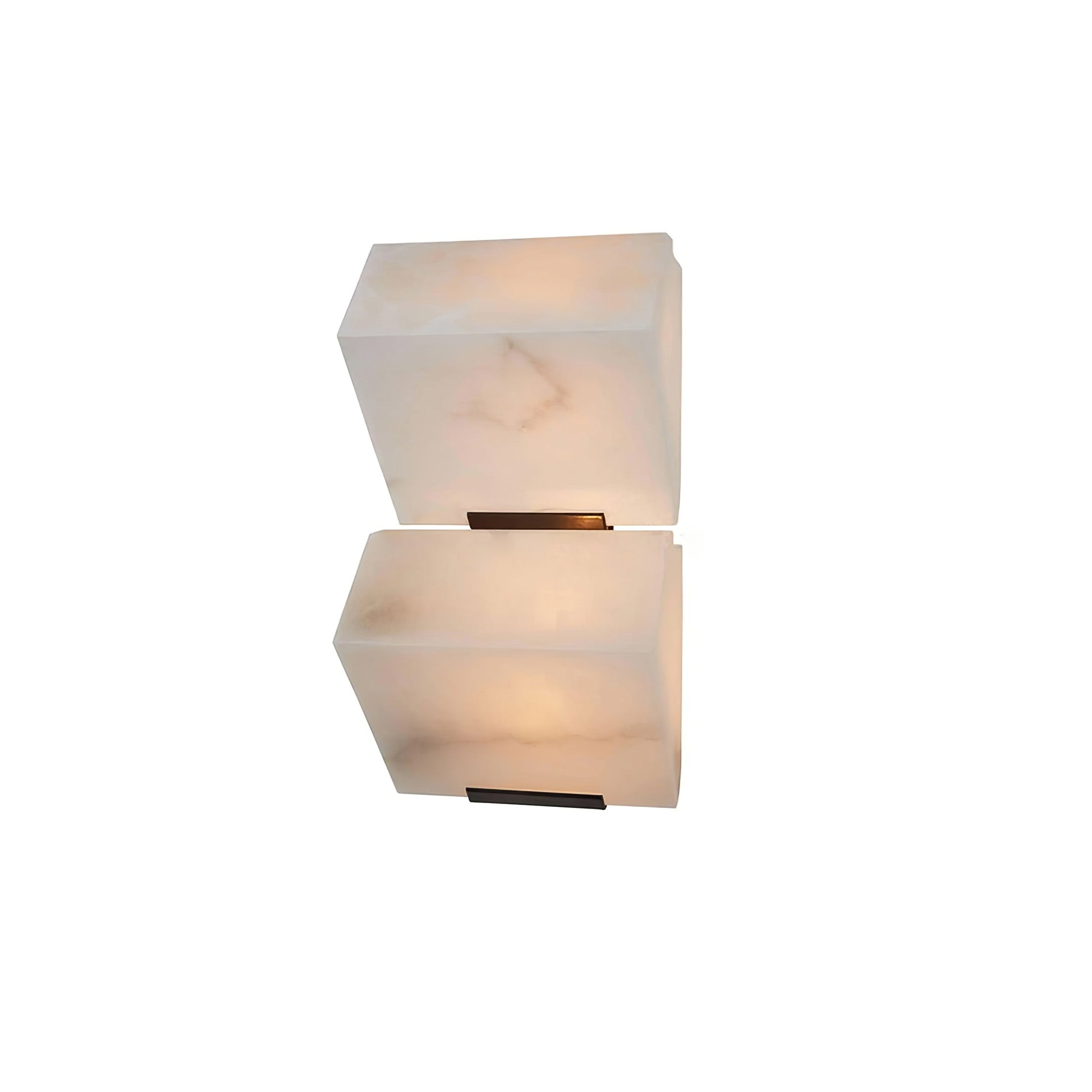 Alabaster Wall Lamp Modern with Stacked Cube Shades and Integrated LED