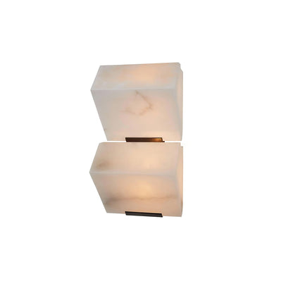 Alabaster Wall Lamp Modern with Stacked Cube Shades and Integrated LED