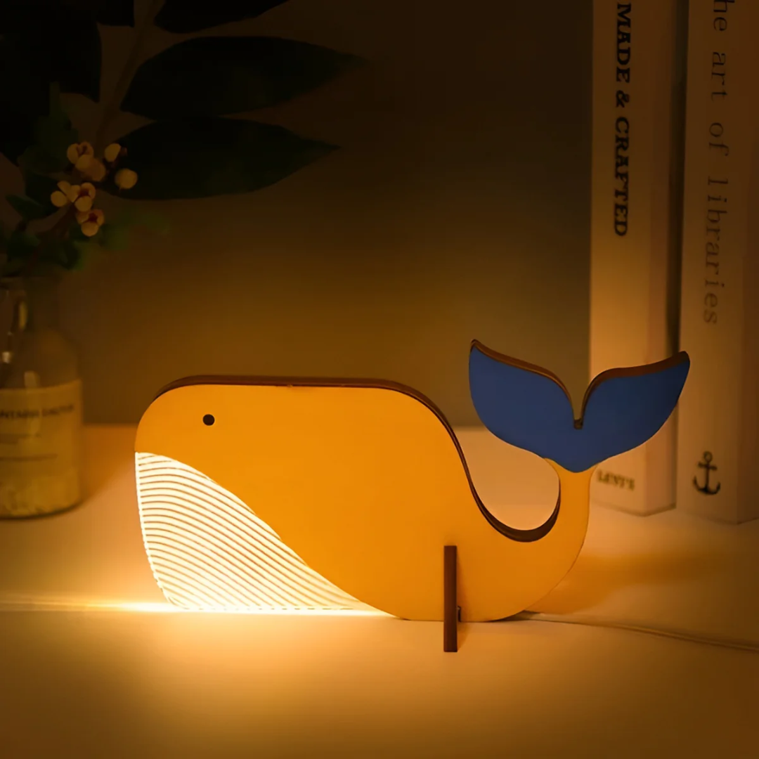 Animal LED Table Lamp Wooden Night Light for Bedroom or Kids Room