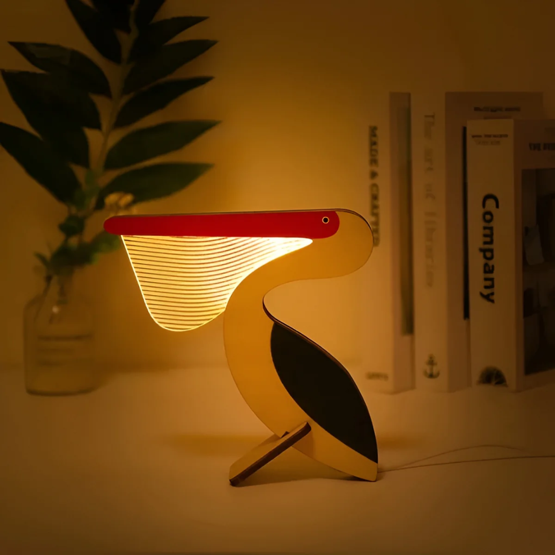 Animal LED Table Lamp Wooden Night Light for Bedroom or Kids Room