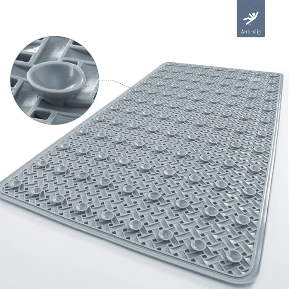 Anti-Slip Bath Mat for Shower and Bathtub with Suction Cups and Drainage Holes