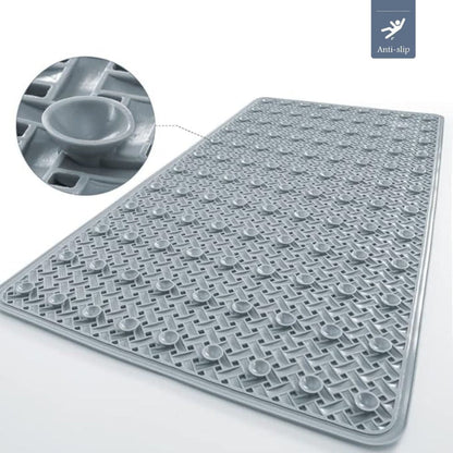 Anti-Slip Bath Mat for Shower and Bathtub with Suction Cups and Drainage Holes
