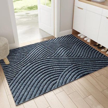 Anti-Slip Entrance Door Mat with Textured Dirt-Trapping Surface