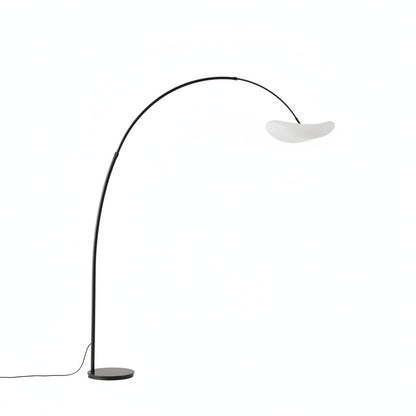 Arc Floor Lamp Modern with Curved Arm and Organic Shade