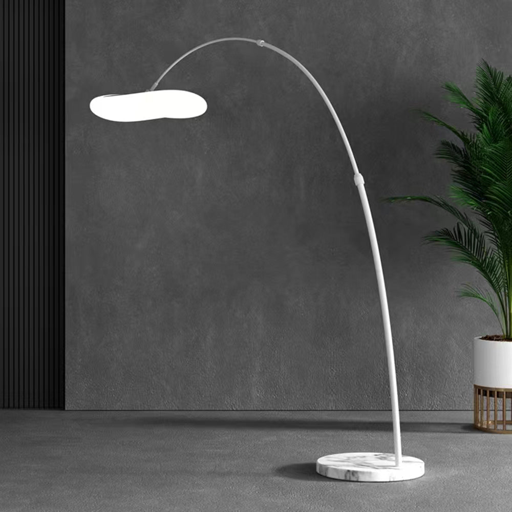 Arc Floor Lamp Modern with Curved Arm and Organic Shade