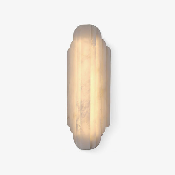 Art Deco Wall Lamp with Alabaster Shade and Integrated LED