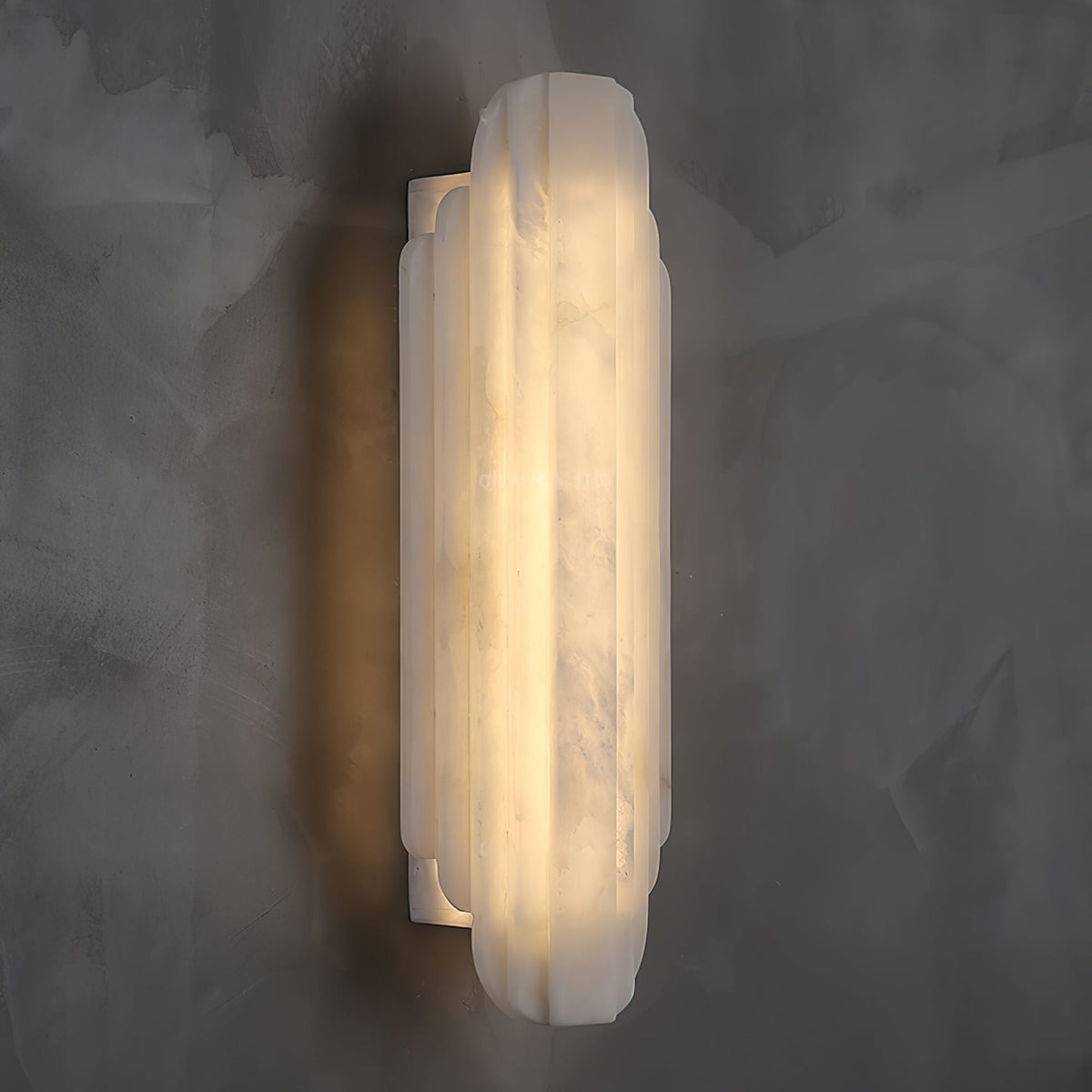Art Deco Wall Lamp with Alabaster Shade and Integrated LED