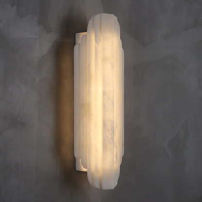 Art Deco Wall Lamp with Alabaster Shade and Integrated LED
