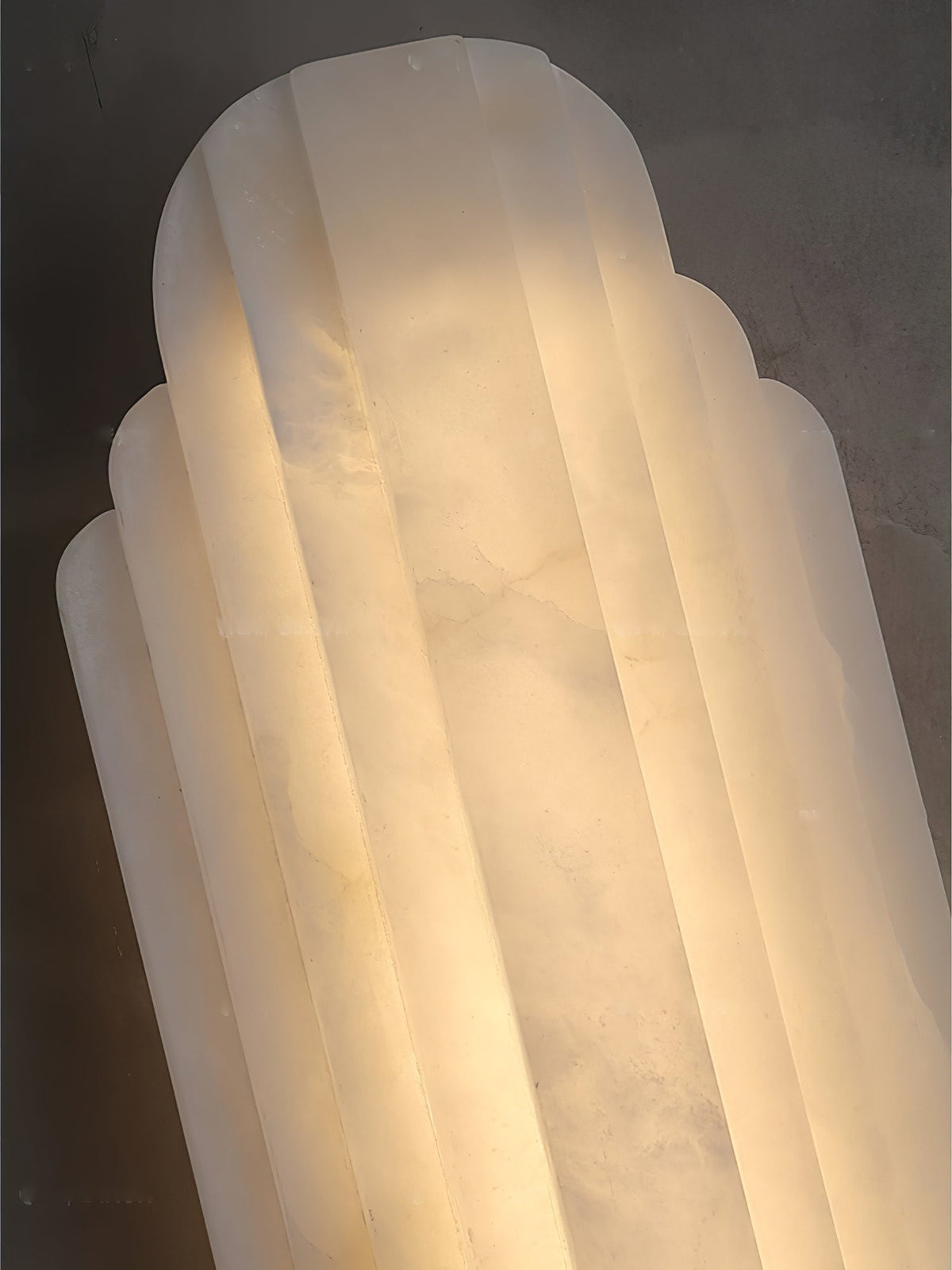Art Deco Wall Lamp with Alabaster Shade and Integrated LED
