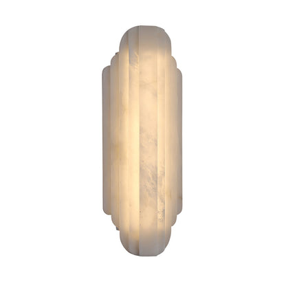 Art Deco Wall Lamp with Alabaster Shade and Integrated LED