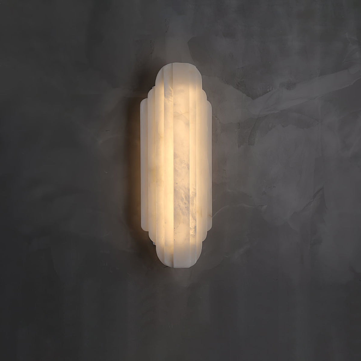 Art Deco Wall Lamp with Alabaster Shade and Integrated LED