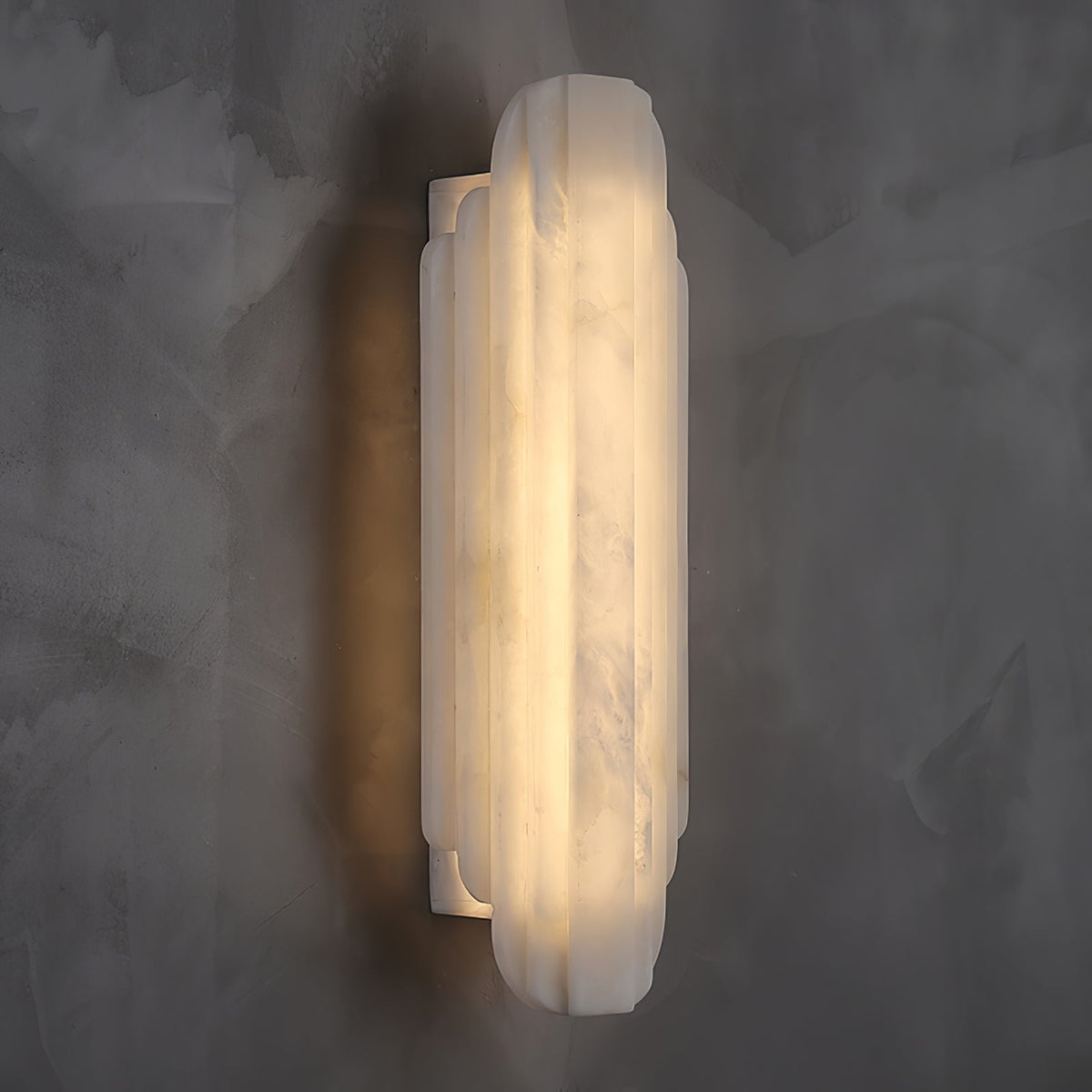 Art Deco Wall Lamp with Alabaster Shade and Integrated LED
