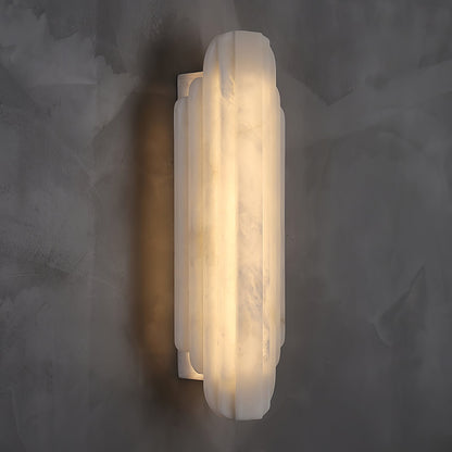 Art Deco Wall Lamp with Alabaster Shade and Integrated LED