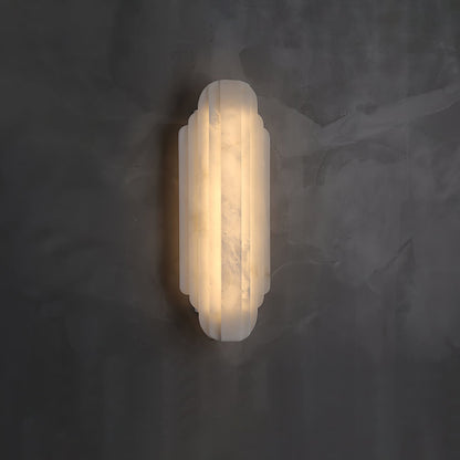 Art Deco Wall Lamp with Alabaster Shade and Integrated LED