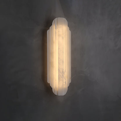 Art Deco Wall Lamp with Alabaster Shade and Integrated LED