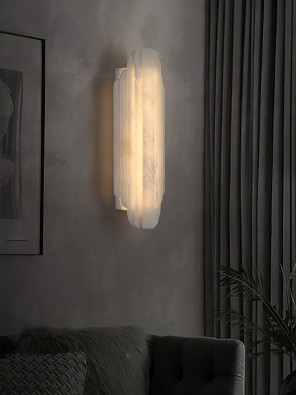 Art Deco Wall Lamp with Alabaster Shade and Integrated LED