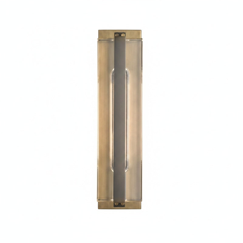 Art Deco Wall Sconce with Glass Panel and Exposed Bulb
