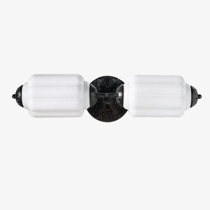 Art Deco Wall Sconce with Ornate Brass Backplate and Glass Shades