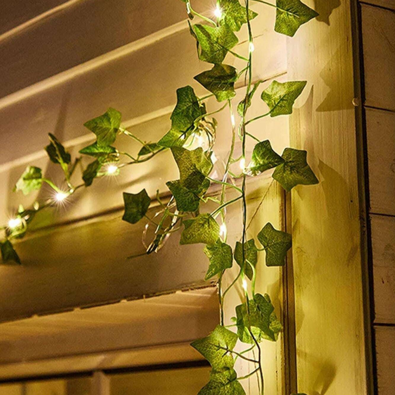 Artificial Ivy Vine Garland with LED Fairy Lights for Indoor and Outdoor Use
