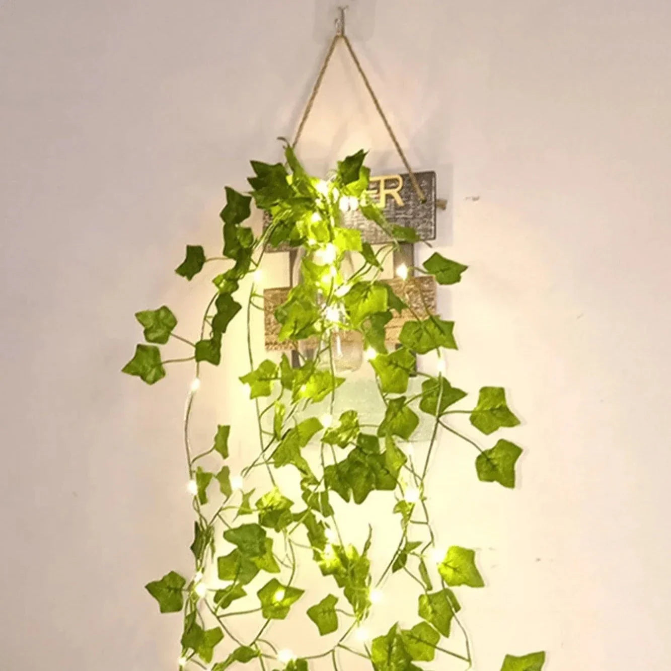 Artificial Ivy Vine Garland with LED Fairy Lights for Indoor and Outdoor Use