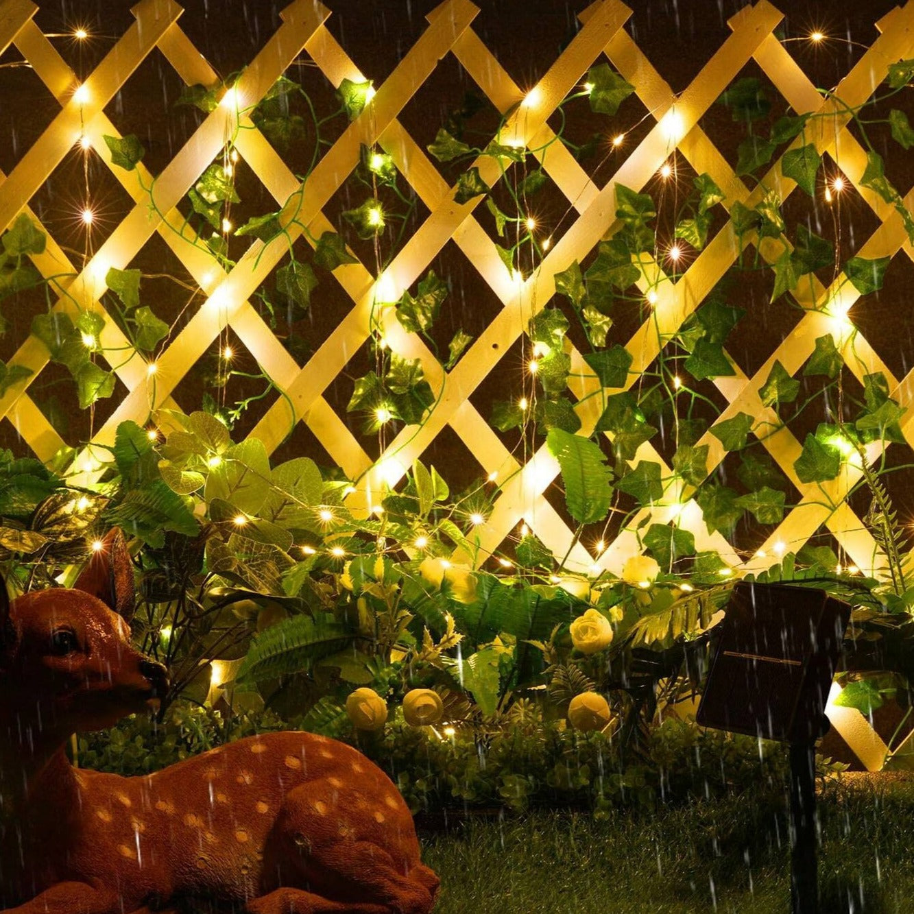 Artificial Ivy Vine Garland with LED Fairy Lights for Indoor and Outdoor Use