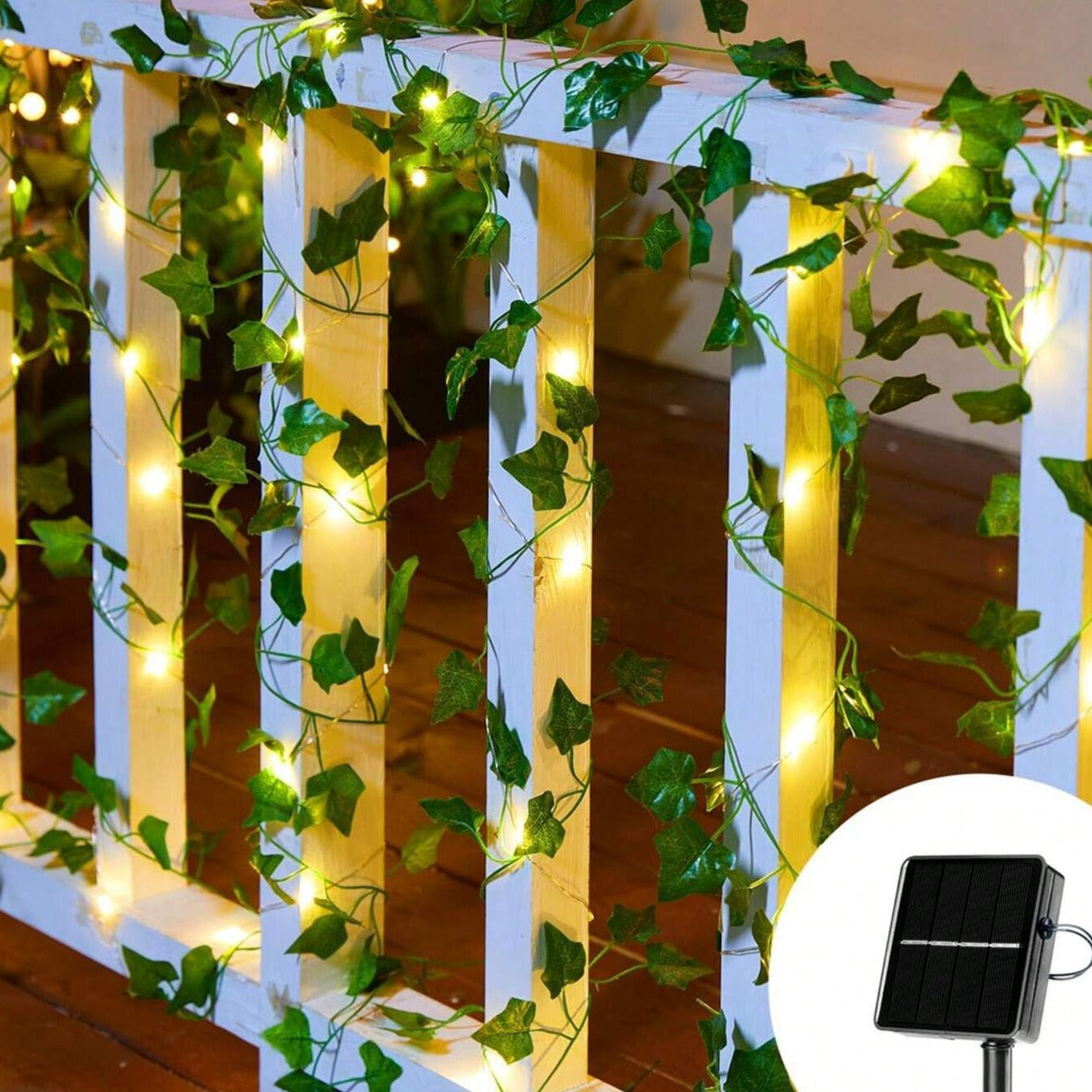 Artificial Ivy Vine Garland with LED Fairy Lights for Indoor and Outdoor Use